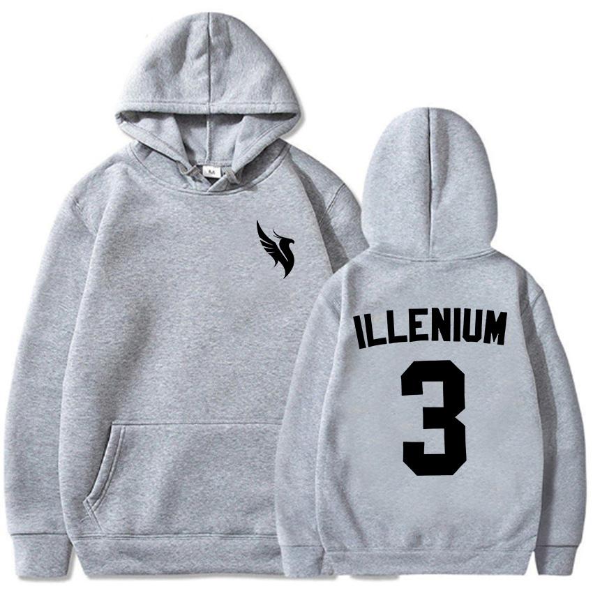 ILLENIUM Print Hoodies Long Sleeve Fashion Winter/Autumn Sweatshirts Fleece Warm Men Women Pullovers Streetwear Graphic Clothing