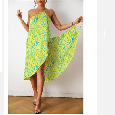 2025 New Print Sexy Beach Skirt Swimwear Strap Dress Women