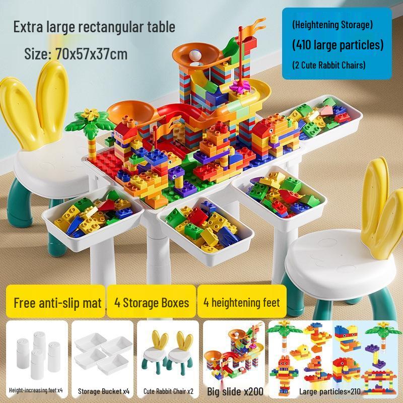 Kids' Storage Building Block Play Table Set