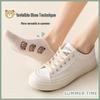 Women's Pure Cotton Low-Cut Summer Boat Socks - Trendy Korean/Japanese Style with Non-Slip, Cute Little Bear Design