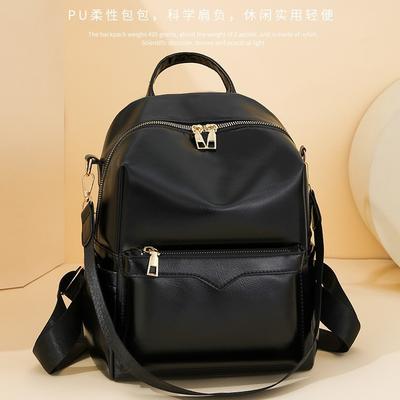 Retro pu mīkstas ādas mugursoma sieviešu jauna modes vienkrāsaina sieviešu mugursoma tekstūra vienkārša ceļojumu soma