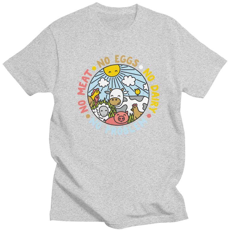 Custom Vegan Animals Are Friends Tshirt for Men Short Sleeve Casual T Shirt Cool Veganism Tshirt Slim Fit Pure Cotton Tees