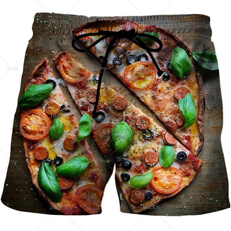 Summer 3D Food Graphic Print Shorts Fashionable Casual Beach Men's Shorts