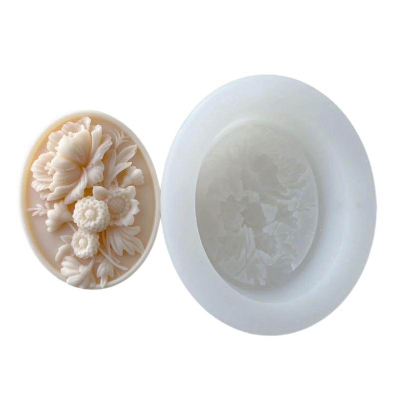 

Flower Embossed Silicone Molds Food Grade Silicone Mould for Epoxy Resin Making Candle Soap Candy Chocolate Baking Tool