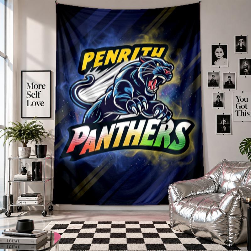 Penrith Panthers Wall Tapestry Home Decor Wall Hanging Cloth for Bedroom Living Room Background