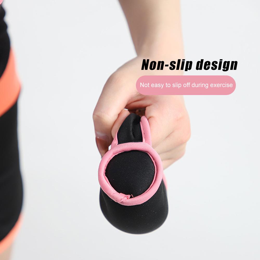 1Pair Wrist Support Soft Hand Weights Adjustable Straps - 2Lb 4Lb - Comfortable & Secure Weighted Neoprene Dumbbells With Straps