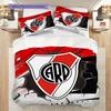 River Plate Logo Pattern Bedding Quilt Set Quilt Cover Pillowcase Home Decoration Birthday Gift (1 * Duvet Cover + 2 * Pillowcase, Without Core)