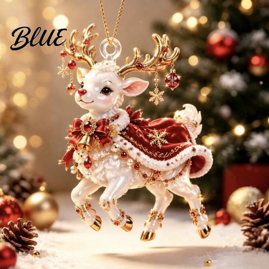 Hanging Decoration Elf Decorative Ornaments Clear Acrylic Tree Ornament Deer Christmas Pendant with for Door