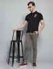 Monte Carlo Mens Printed Black Collar Neck Half Sleeve T-Shirt