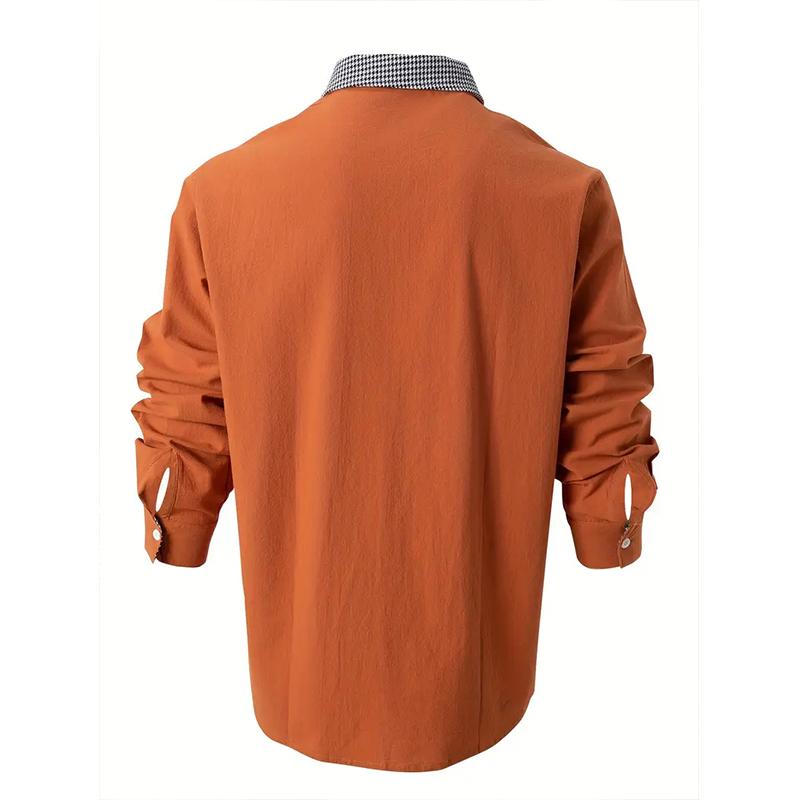 Men's Long Sleeved Spring and Autumn Button Up Shirt with 3D Digital Printing for Casual Daily Entertainment and Fashionable Design