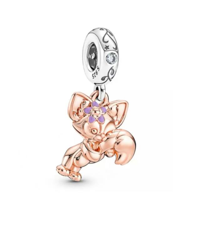 Miniso  925 Silver Dumbo Mickey Mouse Charm Bead DIY Fine Jewelry Bracelet Original Pendant