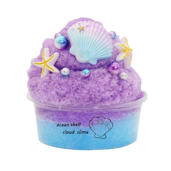 60ml Soft Fluffy Ocean Shell Slime Clay Plasticine Mud Stress Relief Kids Toy