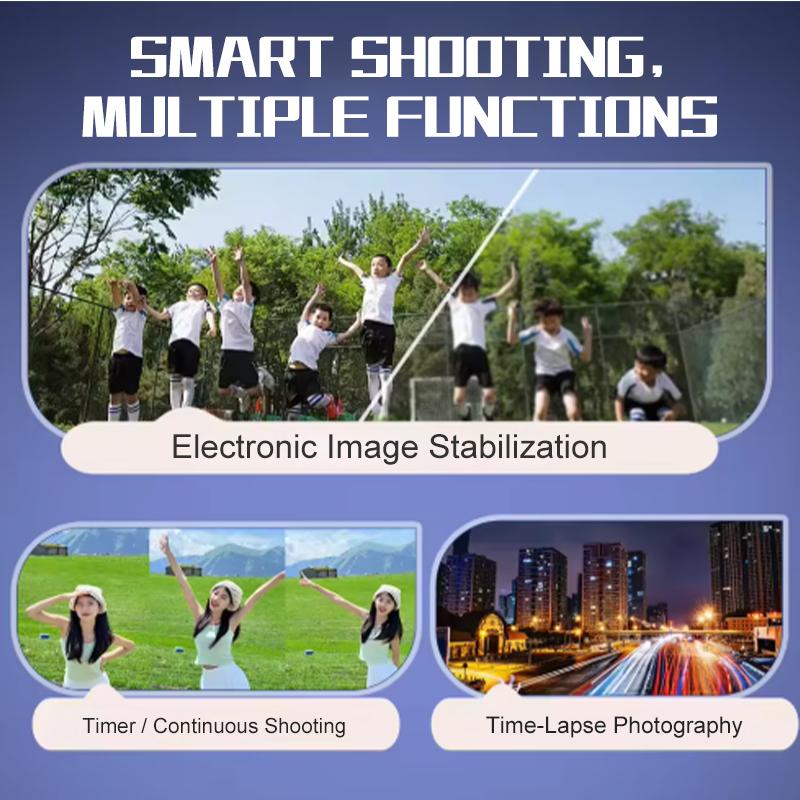 64MP For Ultra HD Digital Camera with Flip Screen 4K Video 2.4 Inch IPS Display Lightweight Portable for Travel Use