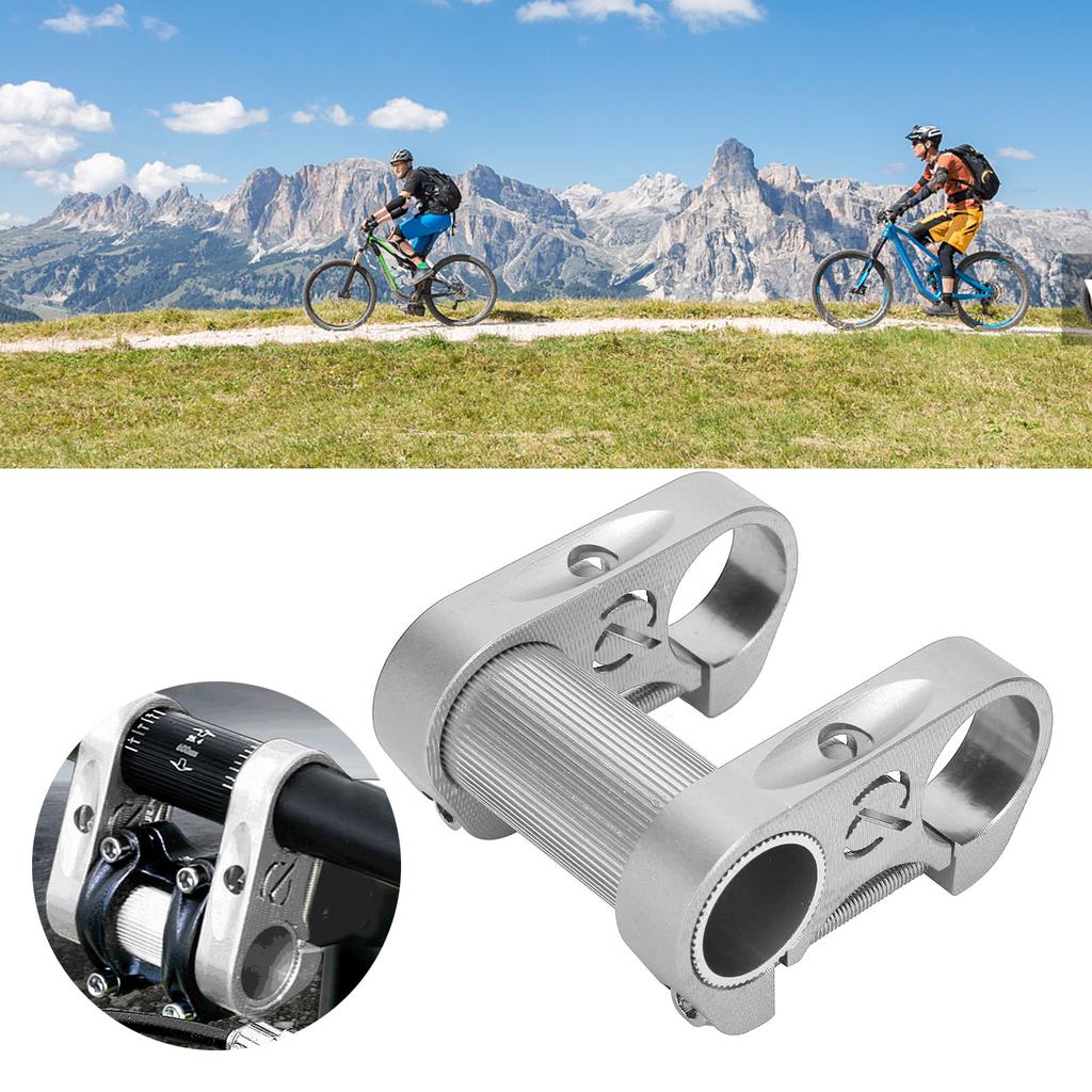 Fahrrad Doppel Vorbau Erhöher 25,4MM Klapprad Aluminiumlegierung Verstellbarer Lenkervorbau Silber