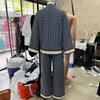 Women's Long Sleeve Shirt & High Waist Pants Two-Piece Set with Positioning Print