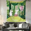 Custom Moomin Wall Hanging Printed Fabric Blanket Decorative Tapestries for Bedroom Living Room Home Decor