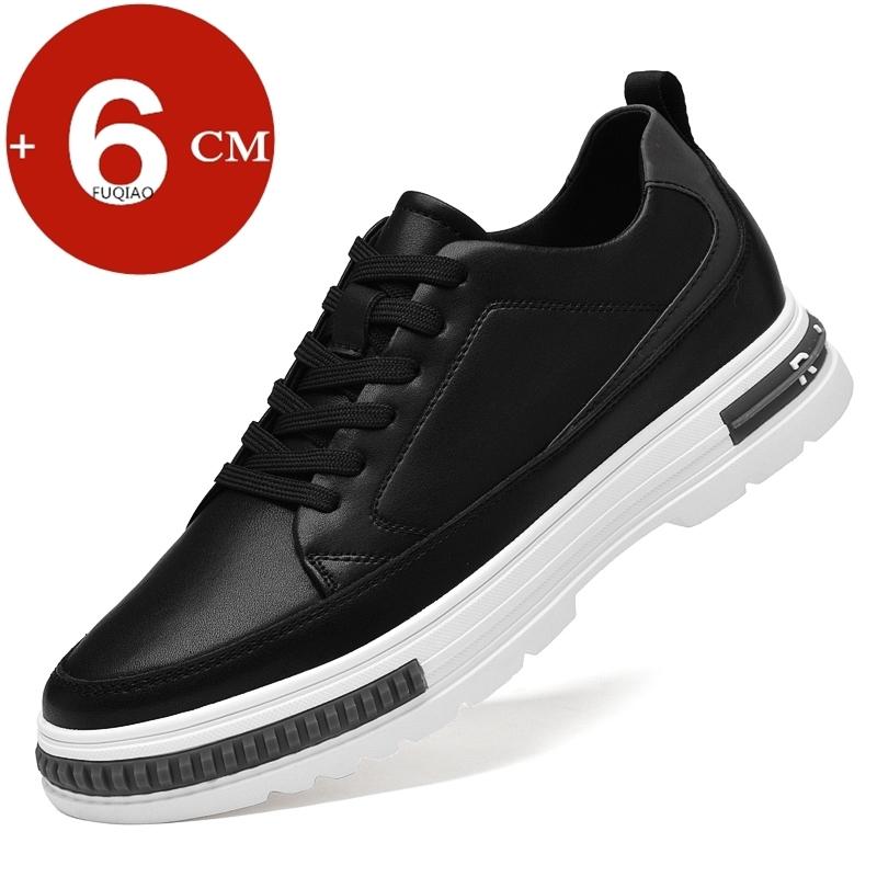 High Quality Lift Sneakers Man Cow Leather Elevator Sports Height Increase Shoes for Men Insoles 6CM Tall Leisure Shoes