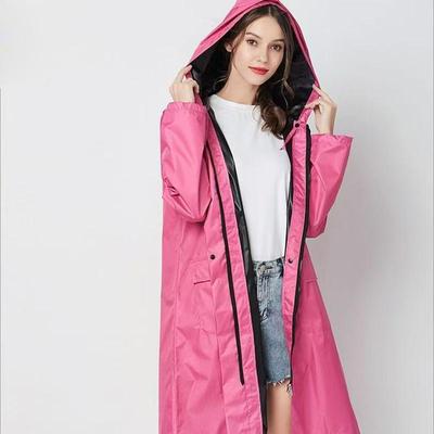 Nowa moda Lekka damska kurtka przeciwdeszczowa z zamkiem błyskawicznym Wodoodporna długa kurtka przeciwdeszczowa dla dorosłych Outdoor Turystyka Wiatroszczelna męska kurtka przeciwdeszczowa Biker