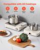 Stainless Steel Saucepan Set, 1 QT & 2 QT & 3 QT Saucepans with Glass Lids, Multipurpose Nonstick Stainless Steel Sauce Pot with Ergonomic Handle,