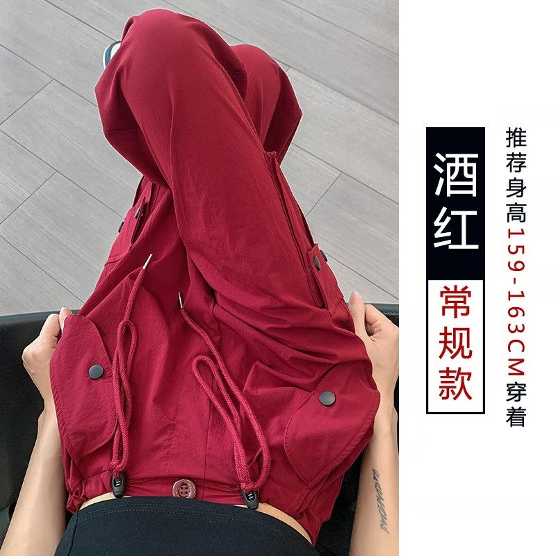 Overalls women's spring and summer new mountaineering sweatpants small paratrooper pants loose wide-leg quick-drying pants