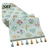 Tassel Edge Table Runner Jacquard Floral Runner, Vintage with Edges, Elegant Dining Farmhouse for Wedding Baby Shower Decor Charming Centerpiece