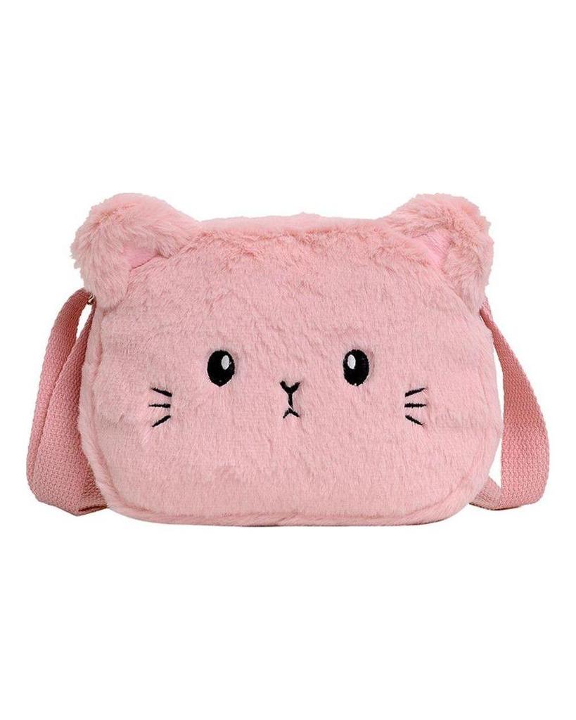 Baby Girls Handbags Coin Purse Cute Messenger Small Bags Shoulder Bag Soft Plush Bag Cartoon Cat