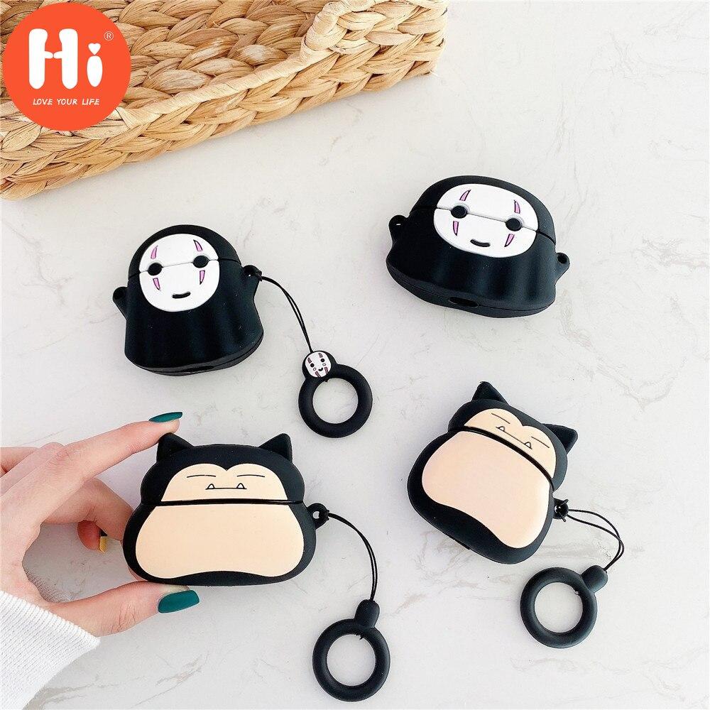 

Чехол Hi Japan Anime для Apple AirPods 1 2 3 Pro, наушники без лица, мужской Snorlax, беспроводная Bluetooth-гарнитура, силиконовый мягкий чехол