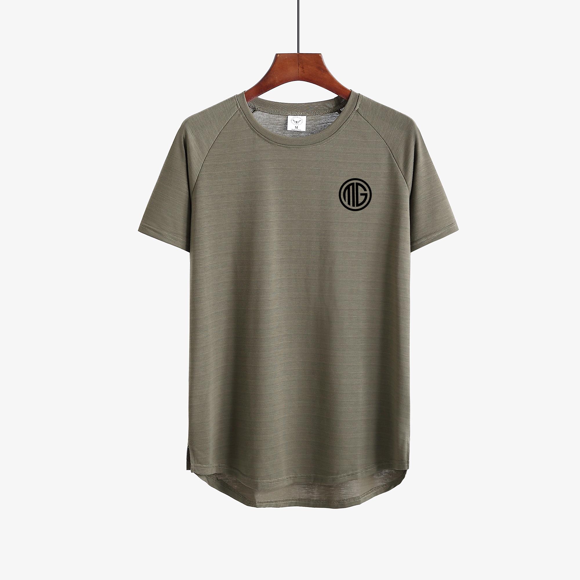 

Muscleguys Мужская футболка реглан с круглым вырезом и короткими рукавами, мужские хлопковые летние футболки с рисунком XXL армия зеленый