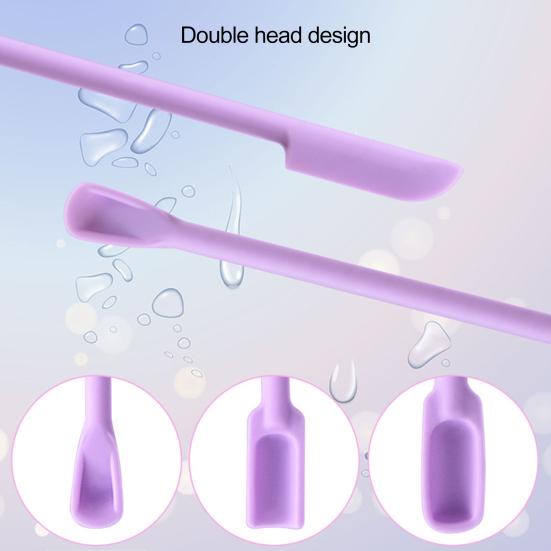 3Pcs/Set Cream Scraper Unbreakable 3 Shapes Long Handle Double Head Design Anti-slip Non-deformation Cosmetic Scraper for Beauty Shop
