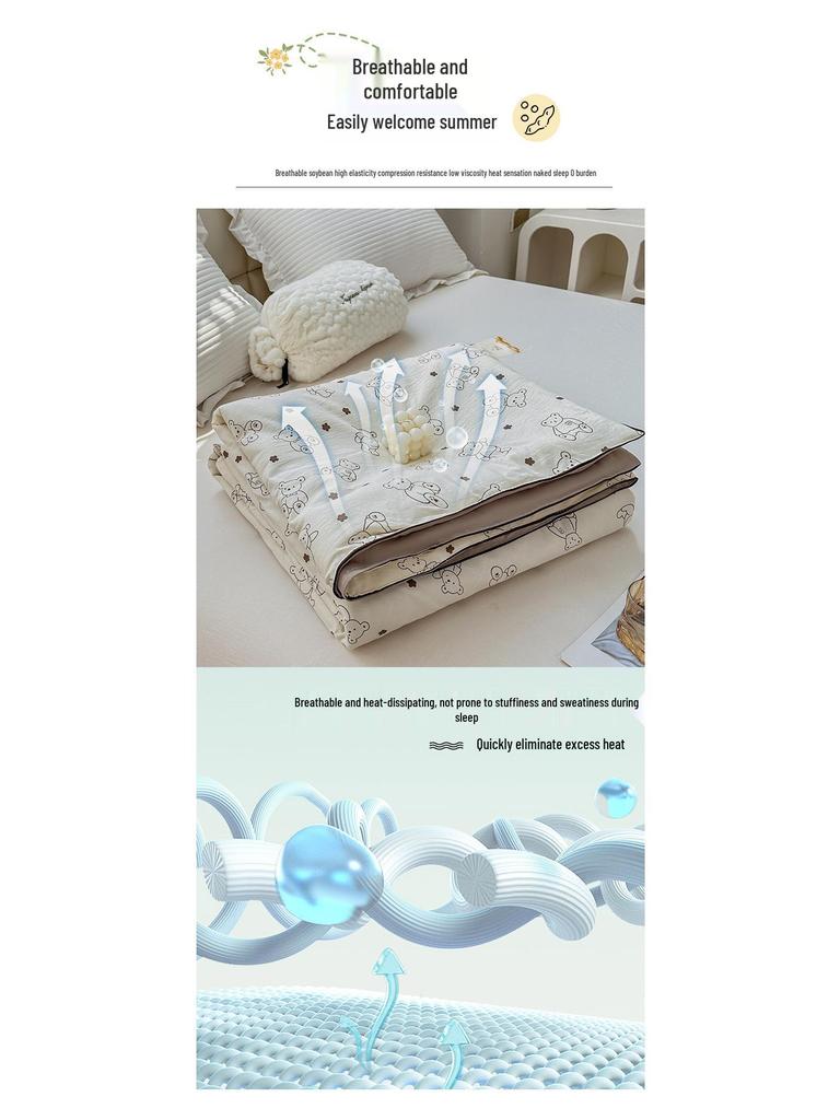 Double Layer Gauze Summer Quilt: Soft, Machine Washable, Class A for Mother and Baby