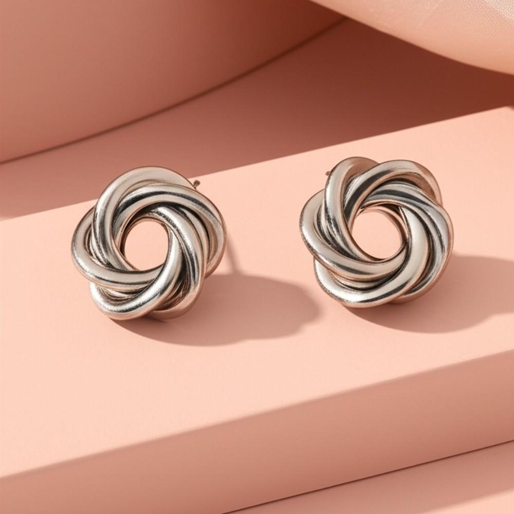 Light Luxury Irregular Earrings Fashion Jewelry Ladies Ear Studs Simple Metal Round Earrings  Party