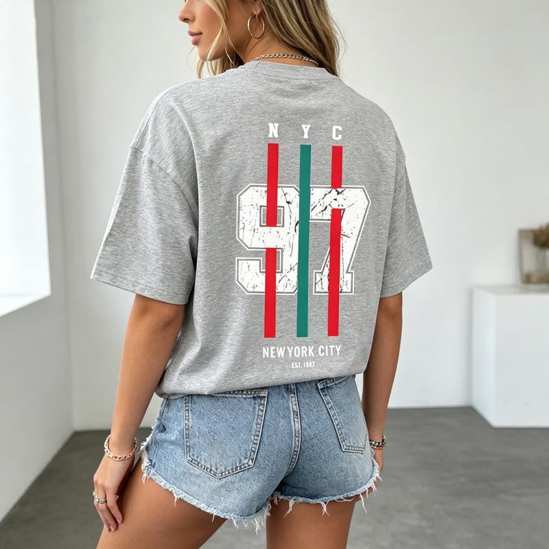 Graphic TShirt Vintage New York City Print Tee Casual Streetwear Top For Unisex Unisex