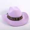 Popular European and American Fashion OL Style One-word Cowboy Hat Men's and Women's High-end Top Hat Jazz Hat Felt Hat