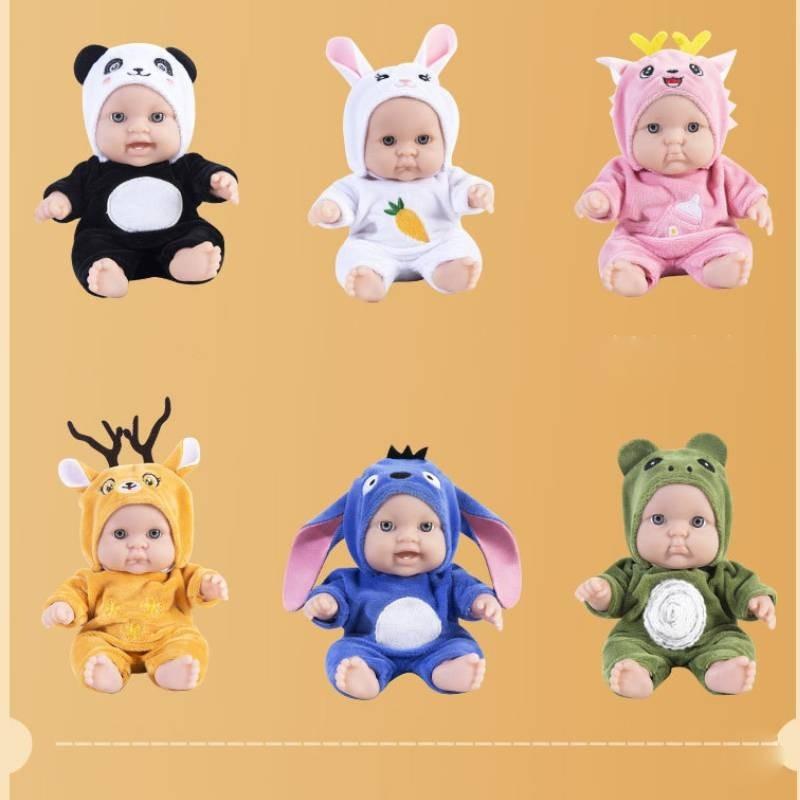 Adorable 8-inch Plush Reborn Doll Panda Realistic Baby Toy Birthday Gift For Girls