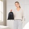 Black Drawstring Storage Bag, Foldable for Travel Home