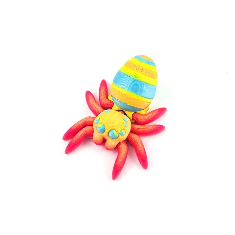 

Creative Spider Miniature for Halloween Kids Simulation Animal Toy Home Ornament Desk Cartoon Christmas Gift 3D Printed Flexible