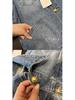 Veste en jean délavé style rétro Hong Kong pour femme - Mode décontractée ample Printemps/Automne 2025