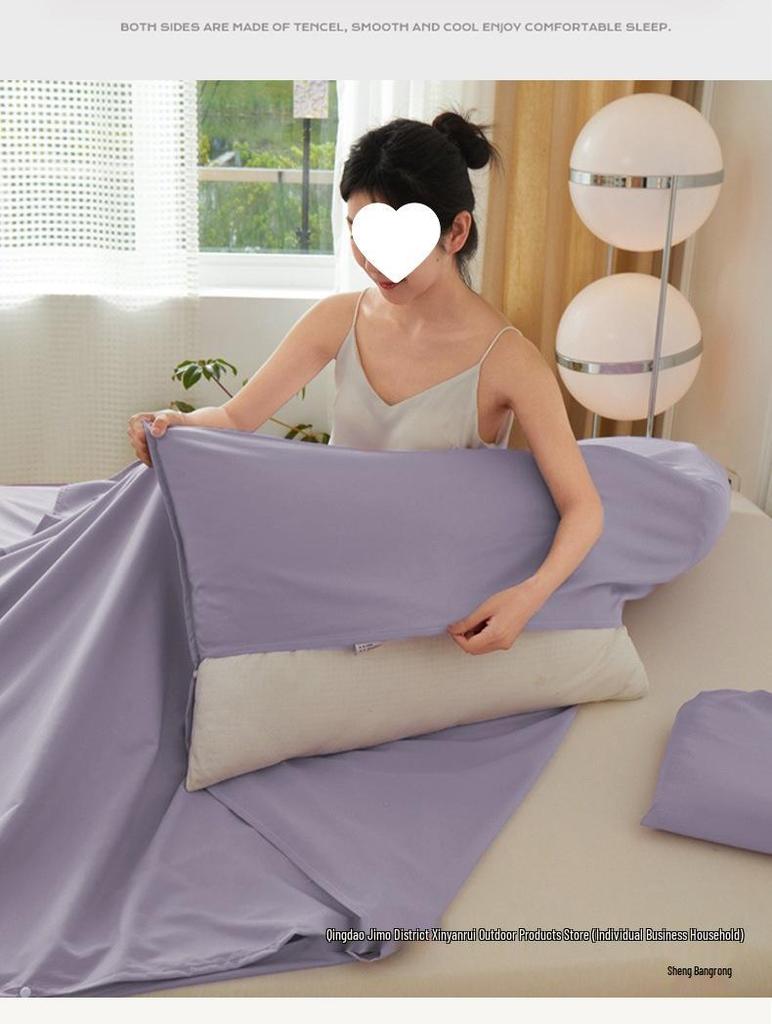 Portable Travel Sleeping Bag & Bed Sheet Set - 3-Piece Duvet Cover for Outdoor and Business Trips
