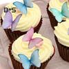 40/48 Piezas Decoración de Pastel Papel de Oblea Flor Adornos para Pastel Mariposa Flor Comestible Decoración de Cupcakes Accesorios para Fiesta de Cumpleaños