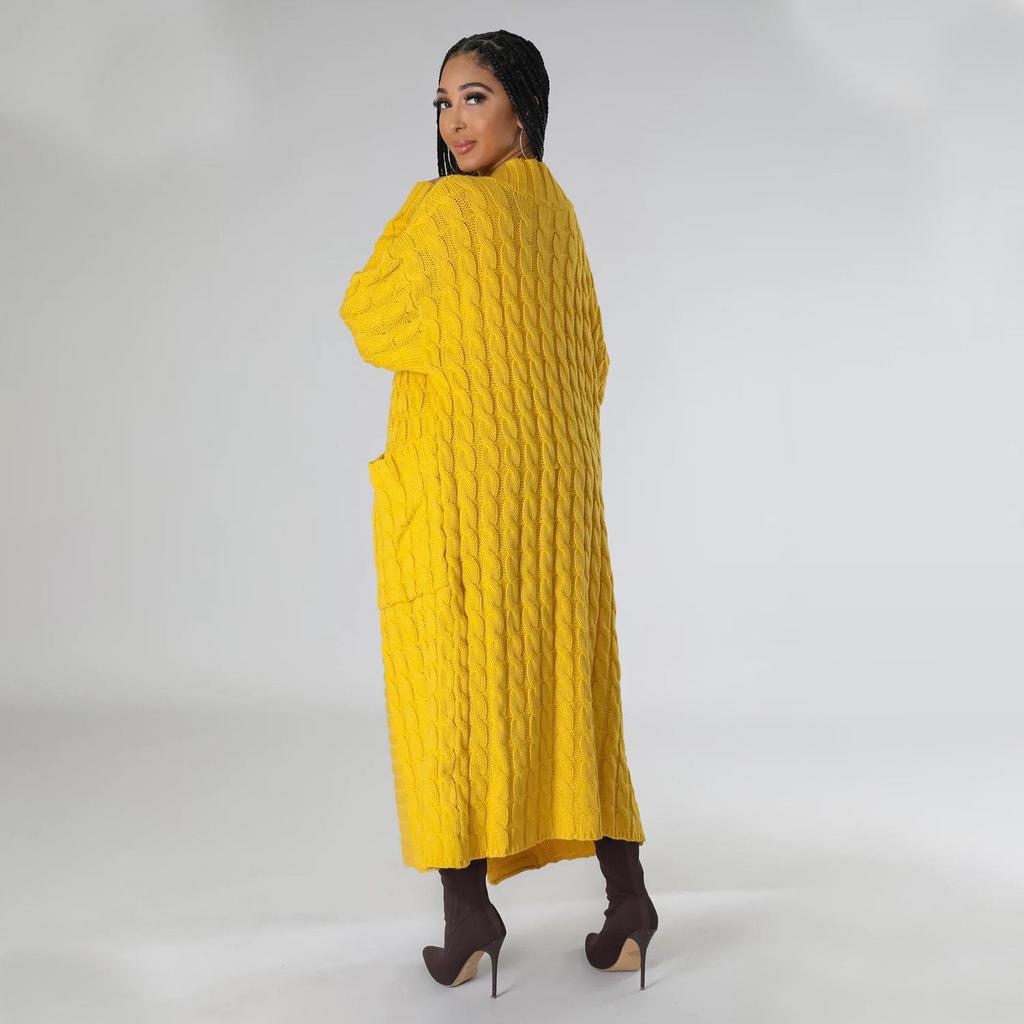 European & American Women's Sexy Long Sleeve Sweater Coat - Autumn/Winter Fashion