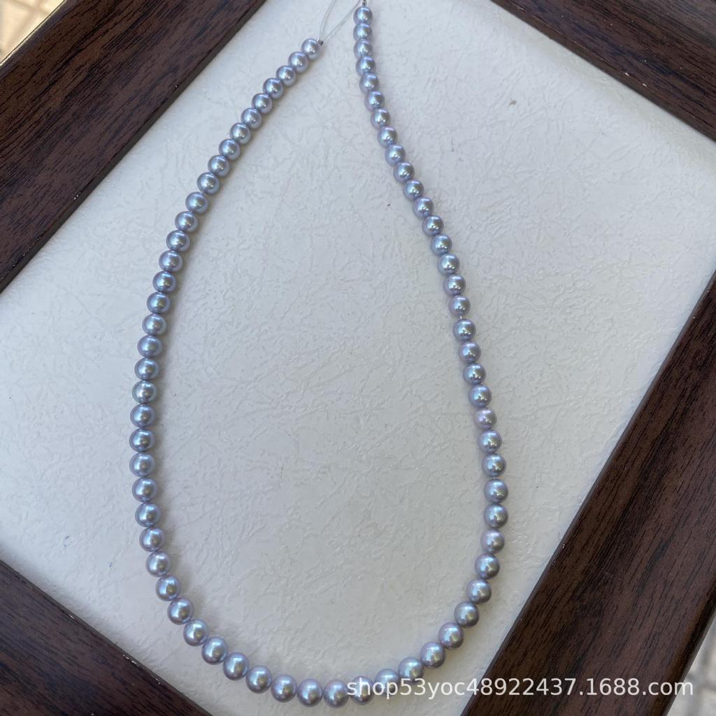 5-6mm Freshwater Pearls, Gray Near-Round, High Luster, Semi-Finished DIY Versatile Style