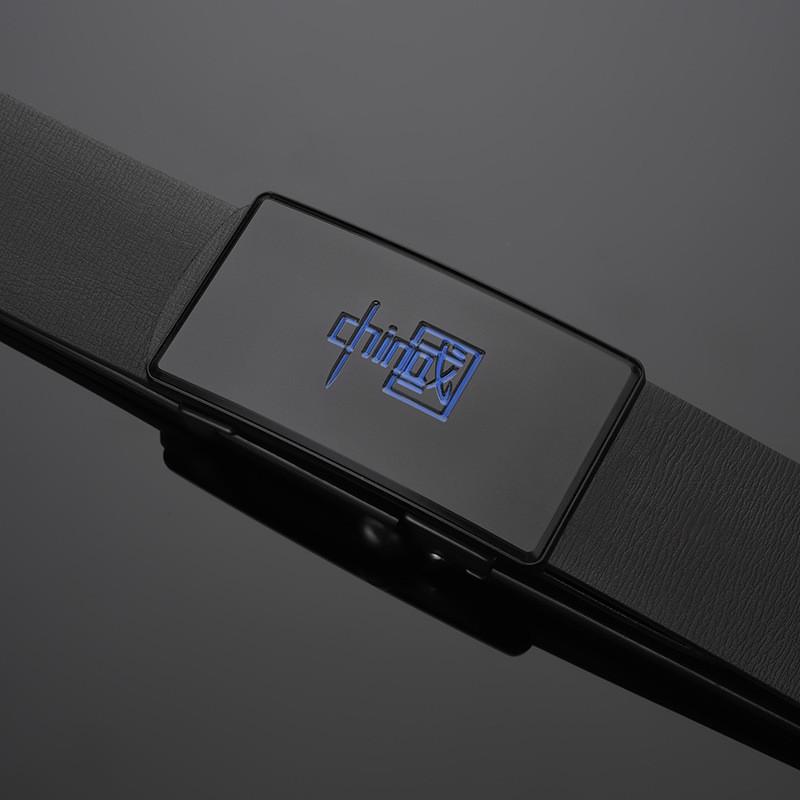 Real Leather Mens Dress Belt With Auto Buckle And Metal Closure For Formal Events