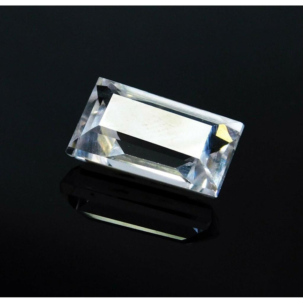 8.12 Ct Natural   Ring Size Loose Gemstone White Sapphire Emerald Cut