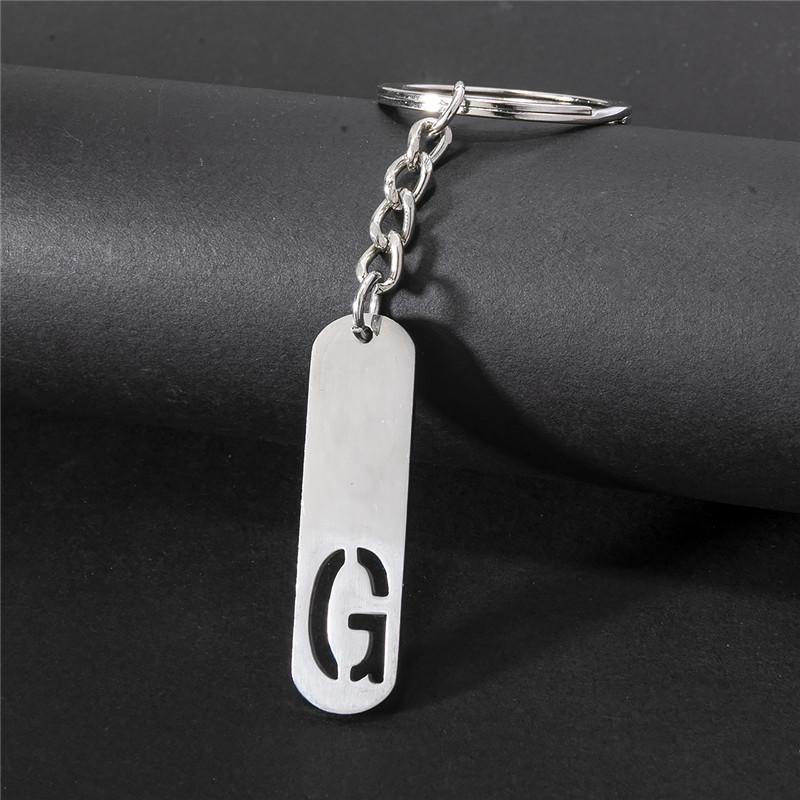 NEW DIY Stainless Steel A-Z Letters Key Chain 26 Alphabet Charm Metal Keyring Men Women Car Key Ring Unique Gift