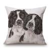 Hand Painting Dog Posters Cushion Cover Greyhound Bull Terrier Labrador Animals Portrait Pillowcase Decorative Pillows For Sofa