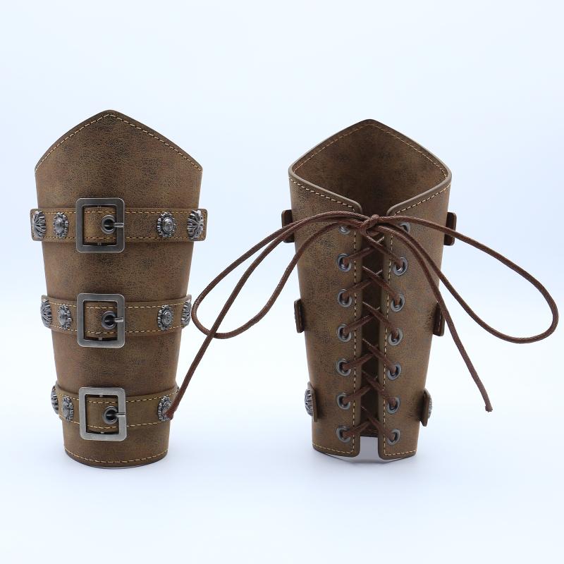 Bărbați Medieval Cosplay Armură din Piele PU Mănuși Manșete cu Șireturi Viking Pirat Cavaler Mănușă Brățară Brățară Accesorii Steam Punk