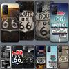 America Route 66 Phone Case For Redmi Note 13 14 15 Pro Plus 12 13C 12C 15C 9 10 10C 9T 9C 9A TPU Soft Cover Clear Cell Cases Sh