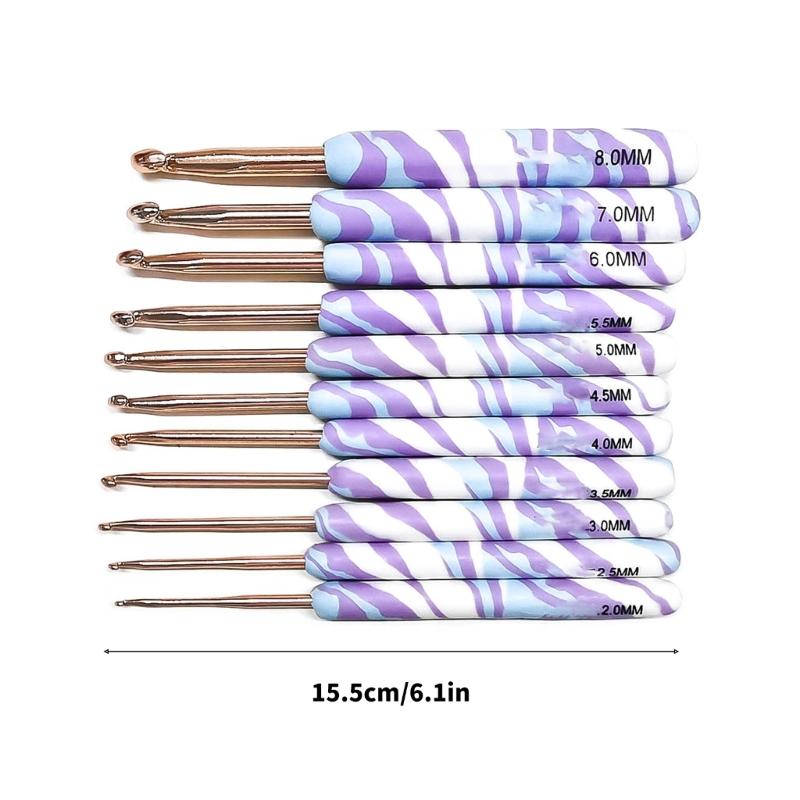 9/11Pcs Ergonomic Grip Crochet Hook Ergonomic Handle Crochet Hook Needle for Beginner Adult 2.0mm-6.0mm OR 2.0mm-8.0mm