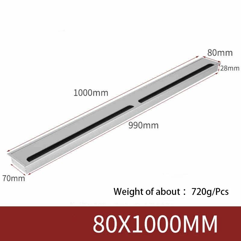1Pcs Length 80mm-1000mm Aluminum Alloy Hole Cover Furniture Office Ventilation Hole Plug Desktop Hardware Black/Silver
