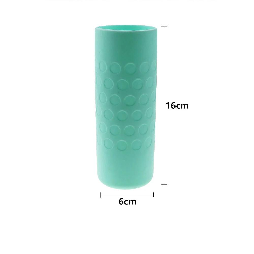 High 16cm Silicone Cup Sleeve 6CM Straight Milk Bottle Sleeve Water Bottle Cover Cup Holder Wear Resistant Cup Bottom Cover